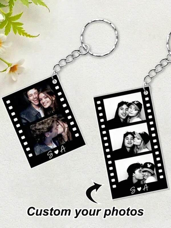 Personalisierter Foto-Streifen Acryl-Ornament, personalisierter Hochzeits-Foto-Ornament, Weihnachtsornament 2025, personalisierter Foto-Ornament, Foto-Paare Ornament Jahrestag Weihnachtsgeschenk, Ornament Weihnachtsbaum Dekoration zu Weihnachten