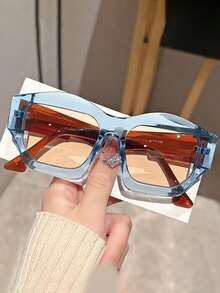 1 副女士多边形时尚 PC 时尚眼镜，金属铰链，适合度假、旅行、海滩、驾驶、度假、街头穿着 - 彩色 - 查看 3