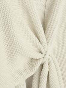 كارديجان شال مريح فضفاض مصنوع من الأكريليك، تصميم أمامي متقاطع، مناسب للاستخدام اليومي، المنزل، الترفيه، السفر - بيج - مشاهدة 7