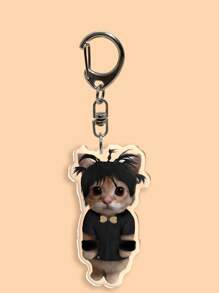 1 Uroczy model kota, smutny płaczący kociak z akrylowym brelokiem/torbą, smycz, prezent na imprezę, dekoracja telefonu komórkowego z motywem zwierzęcym, idealny prezent dla przyjaciół, akcesoria samochodowe, brelok do torby, plecak do szkoły, litera gotyckie, rok 2019