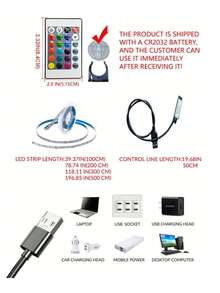 1PC 1M-15MABS LED Strip Light Colorful Color Change Room Decor Home Decor Led Lights For Room