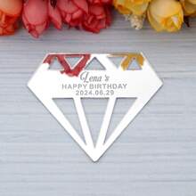 2/10/30/50/100/200张6.5x7.6厘米定制生日派对个性亚克力镜面迎婴派对席位卡装饰宾客邀请卡