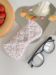 1个心形绗缝眼镜盒，女士眼镜包，眼镜盒，眼镜架，女孩眼镜收纳盒，适合旅行、度假和上学，太阳镜袋，多功能收纳袋，眼镜整理袋，首饰袋，太阳镜配件，韩版INS风格设计，带搭扣，完美保护太阳镜，生日礼物，朋友礼物，伴娘礼物，返校礼物，旅行必备，宿舍必备