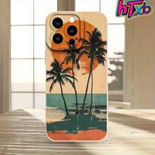 Funda para teléfono 1 pieza Diseño de coco ondulado TPU Cobertura total Ojo blanco Auténtica cubierta mate resistente a los golpes Protector de lente 16 Pro, SE4/16E, 16, 15 Pro, 14 Plus, 13, 12 Pro, 11 Pro, X, XS, S22, S23, S24, S23 Ultra, S25. - Blanco - Ver 4