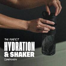 Botella mezcladora SportMixer BlenderBottle para batidos de proteínas y pre-entrenamiento, 20 onzas, negro