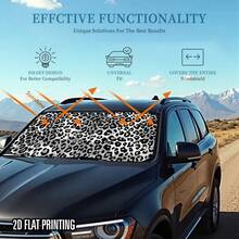 Easypie Selection 1PC Premium Windshield Sun Shade - Fashion Leopard Design Thermal Cover For Cars/RVs, Anti-UV & Ice Protection