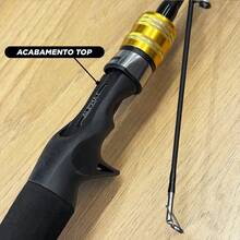 Vara de Pesca p/ Carretilha Carbono 1.65m 20lbs 2 Partes c/ Capa - Preto - Visão 3