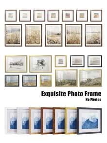 精美相框，尺寸可选：4x6、5x7、8x8、8x10、12x12、11x14、12x16 英寸，颜色可选：黑色/白色/木色/棕色/金色，方形和长方形人像相框，适合壁挂或桌面摆放。 - 彩色 - 查看 2
