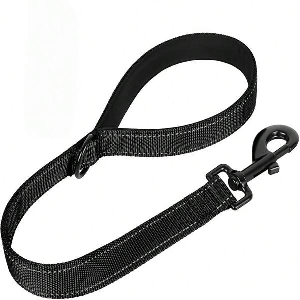 Short Dog Leash, Traffic Padded Handle, Heavy Duty Short Nylon Dog Lead For Training Control, Reflective Threads Pet Leashes For Large Dogs And Medium Dogs