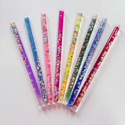 Rotatable Tube Sensory Toy | Flash Stick, Quicksand Stick, Decompression And Pressure Relief Toy, Liquid Relaxation Toy Flash Stick Glitter Sensory Fidget Toy - Rotating Tube Relax & Anxiety Relief Tool, Acrylic Fidget Stick With Colorful Glitter Liquid Relaxation, 3 & 4 Finger Spin Modes Pressure Relief Toy