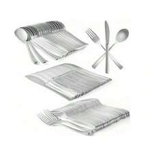 مجموعة سكاكين ستيك من الفولاذ المقاوم للصدأ 10/25/50/75/150 قطعة، مجموعة أدوات مائدة معدنية لامعة قابلة لإعادة الاستخدام، مناسبة للمنزل والمطبخ والمطعم وحفلات الزفاف والأعياد، آمنة للغسل في غسالة الأطباق