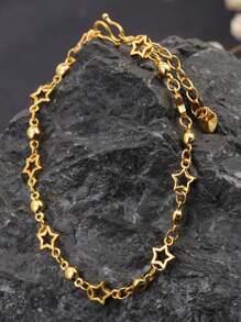 1 pieza Pulsera de cadena retorcida de 24K oro, pulsera apilable ajustable hipoalergénica de acero de titanio, regalo de cumpleaños para amigos y parejas, primavera/verano 2025