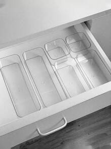 8/7/1/zestaw przezroczystych organizerów do makijażu, stojak na kosmetyki, pudełko do przechowywania akcesoriów kosmetycznych, organizer biurkowy, pudełko do przechowywania kosmetyków typu szuflada, dekoracja domu na Nowy Rok