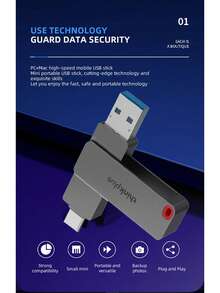 Lenovo 原装 USB 3.0 USB 闪存盘联想 Thinkplus TPU301 256GB 128GB 64GB 32GB 记忆棒适用于 XP、WIN 7/8/10 系统 - 黑色 - 查看 4
