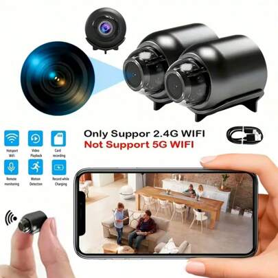 1 Stück/2 Stück 1080P kabellose WLAN 2,4GHz Sicherheitskamera, Überwachungskamera für Zuhause, Fernüberwachung per Handy, Türspionkamera für Innenbereich