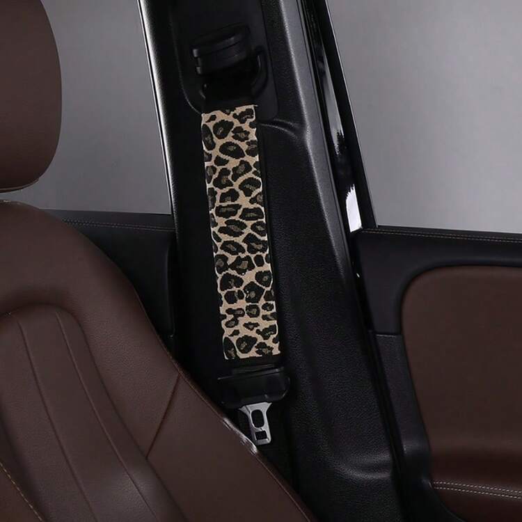 Easypie Selection 1PC Car Seat Belt Protective Cover, Car Anti-Stranglehold Shoulder Cover, Car Clothing, Anti-Wear Soft Cover, Car Supplies, Leopard Print Seat Belt Anti-Stranglehold - Leopard Print - View 6