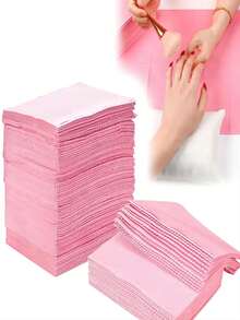 125片/包 一次性美甲桌布，12.6英寸 x 17.72英寸（32x45厘米）防水三层美甲沙龙桌布纸，清洁垫，适用于指甲油、纹身（粉色、白色、紫色、蓝色） - 彩色 - 查看 1