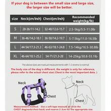 1 pièce Harnais pour animaux de compagnie pour l'extérieur, doux et confortable, respirant. Harnais réfléchissant ajustable anti-rupture pour chiens de petite et moyenne taille pour la promenade et le jogging - Multicolore - Voir 4