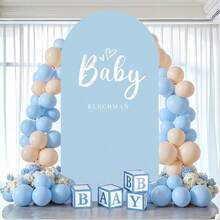 1pc Blue Wedding Party Arch Decor Cover, 5ft, 6ft, 6.6ft, 7.2ft, 8ft Wedding Arch Cover, Double-Sided Spandex Arch Backdrop Fabric, Suitable For Birthday Party Wedding Arch Stand Decoration (Arch Stand Not Included, Fabric Background Only) - Baby Blue - View 7