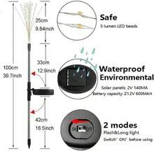 2/4Pcs Solar LED Firework Fairy Light Outdoor Garden Decoration Lawn Pathway Light For Patio Yard Party Christmas Wedding - Warm White - View 8