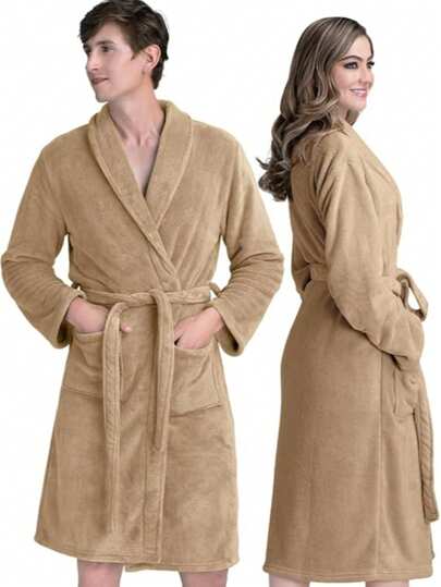 Bata de Baño Mujer y Hombre - Suave, Absorbente y de Secado Rápido - Albornoz Unisex y Unitalla ideal como Toalla de Baño, para Spa, Natación y Descanso