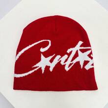 1 件男女通用美式嘻哈街头风格提花针织帽，保暖，适合秋冬季服装