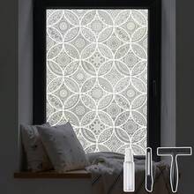 EstiloTendenciaDKTIE - PelíCula De Privacidad Boho Chic Para Ventanas Con Herramientas De InstalacióN, Suaviza La Luz, Reduce Los Rayos UV, PelíCula Decorativa Tipo Vidriera Para TeñIr Ventanas Para El Hogar, 17.7 XCalidad PremiumVersióN Mejorada - Blanco puro - Ver 12