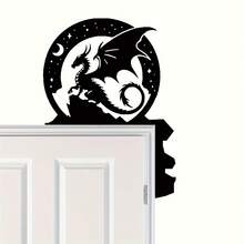 1 buc. Siluetă de dragon din fier, decor de perete din fier, temă de film, decorare dormitor interior, potrivită pentru cadouri de Halloween și Crăciun