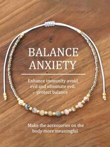 1 pezzo Braccialetto bohémien, simbolo di riduzione dell'ansia, adatto per uso quotidiano, regalo per amici, famiglia, coppie, compleanni e festività - Multicolore - Visualizzare 1