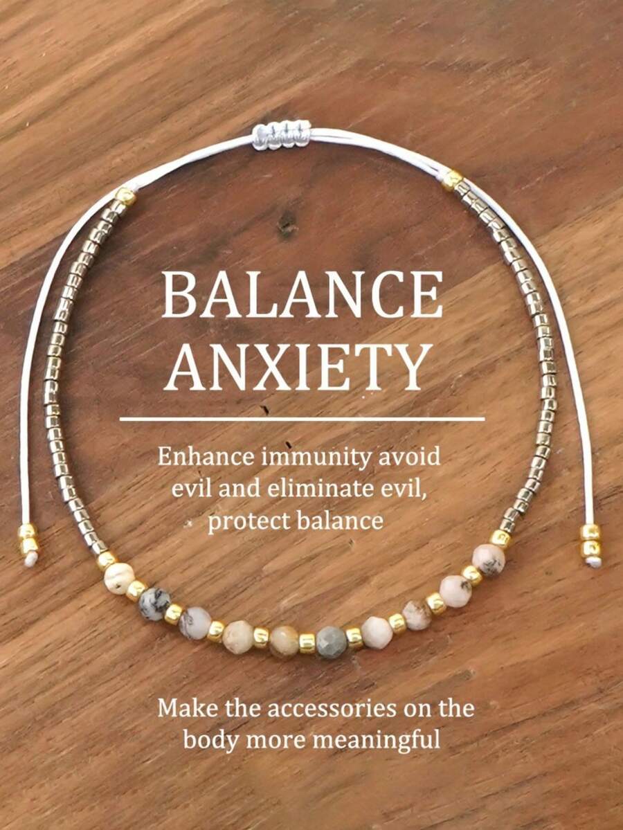 1 pezzo Braccialetto bohémien, simbolo di riduzione dell'ansia, adatto per uso quotidiano, regalo per amici, famiglia, coppie, compleanni e festività - Multicolore - Visualizzare 1