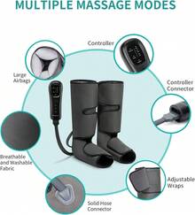 Nekteck Leg Massager With Air Compression For Circulation And Relaxation, Foot And Calf Massage Machine With Hand-Held Controller 2 Modes 3 Intensities, Adjustable Leg Wraps For Home And Office Use - Black - View 4