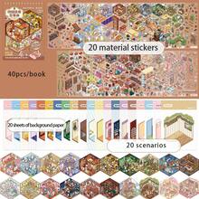 49 folhas/livro de adesivos, coleção de cenas em miniatura de paisagens de Sunshine Town, suprimentos para scrapbook, acessórios para cadernos, porta-retratos decorativo para caderno, capa para celular, copo d'água, revista de lixo, caixa de papelaria, livro de adesivos personalizado, material escolar, volta às aulas