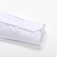 Men's Long Sleeve Dress Shirt, Good Quality, Slim Fit, Microelasticity - White - View 3