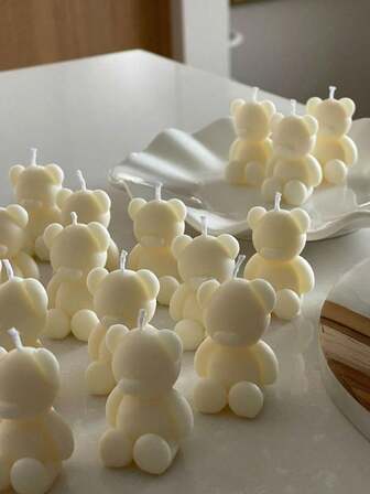 9/4 piezas Velas aromáticas con diseño de oso mini lindo, regalos de graduación y cumpleaños, decoración de habitación, ambiente del hogar