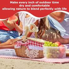 Picnic Basket Woven Wicker Baskets Hand Knit Storage Container Portable Camping Organization Handheld Rattan Decorative Hamper Weaving Hamper With A Picnic Mat