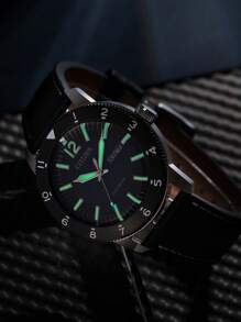 CITIZEN Men's Watch Ec-O-Drive Movement Watches For Men With Blue Dial Leather Strap Analog Quartz Watch With Luminous Hands And Markers