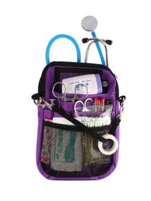 护士腰包、多隔层医疗用品包、护理收纳袋（可容纳听诊器、绷带剪刀、其他医疗用品、宠物医疗护理包）通用多口袋腰部收纳带（带可调节腰带） - 彩色 - 查看 11