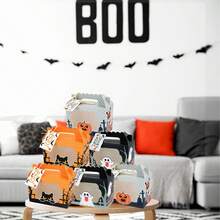 10/20 Packs Decorative Halloween Candy Treat Boxes Durable Goodie Wrapping Box Reusable Snack Packaging Container For Garden Indoor Halloween Trick Or Treat Party Favors Supplies
