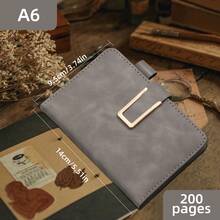 A6/200 Seiten Notizbuch mit PU Vintage Einband, U-förmiger Schnalle, Stifthalter, Softcover, Lesezeichen, geeignet für Büro, Zuhause, Schule mit personalisiertem Softcover und Lesezeichen - perfekt für Geschäftstreffen und Collegeleben