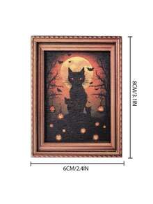 FEILIYA 1pc Creative 3D Halloween Vintage Photo Frame Magnetic Refrigerator Sticker Wooden Poster Fridge Magnet