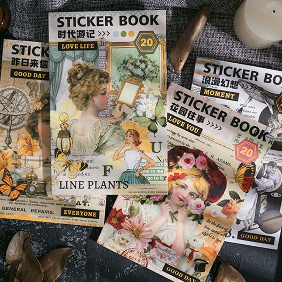 20 pezzi, Libro di adesivi decorativi in carta di alta qualità per il fai da te, adesivi in materiale autoadesivo per decorazioni fatte a mano, adesivi per la stagione del ritorno a scuola