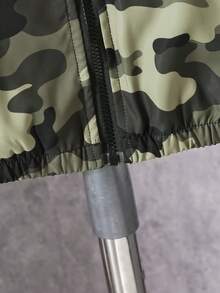 青少年男孩休闲迷彩拼布长袖连帽夹克，秋冬季时尚日常穿着