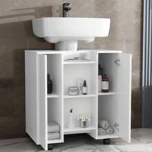 Horus Bathroom Cabinet With Sink Column - 黑色 - 查看 2