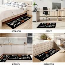 1 件装骷髅印花防滑厨房垫，花卉图案防滑地毯，适用于节日派对装饰，速干地毯，适用于厨房、走廊、浴室、洗衣房、万圣节装饰、家居装饰万圣节派对 - 彩色 - 查看 8