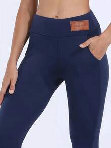 2-Pack Solid Plus Fleece Thermal Pants, Comfortable And Close-Fitting, Warm, Winter Casual Leggings. - 2 chiếc màu xanh + đỏ - Xem 4