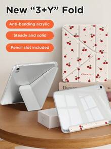 极简樱桃Y型折叠平板电脑保护套，兼容iPad Mini 6/7/9.7/10.2/10.5/10.9/12.9/Pro 11（第十代），支持多角度调节，6种安装模式，内置笔槽，兼容iPad Air 11英寸（M2）2024款和iPad Air 11英寸（M3）2025款。 - 彩色 - 查看 5