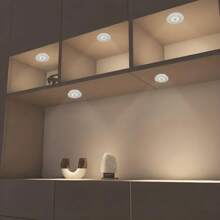 COB照明夜灯，可调光，定时功能，遥控，易于安装，AAA电池供电，便携式橱柜灯，适用于衣柜、厨房、浴室、卧室、宿舍等场景