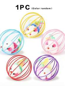 Juego de juguetes divertidos y coloridos con ratones enjaulados para aliviar el aburrimiento - Mantén a tu gato entretenido con bolas rodantes e interactivas y juguetes con ratones - Multicolor - Ver 11