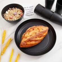 16 Pcs Wheat Straw Cutlery Set, Kitchen Essentials, Serves 4 People And Includes Dinner Plates, Dessert Plates, Cereal Bowls, And Cups.  Reusable, Suitable For Kitchen, Indoor And Outdoor Camping Picnic RV Tableware, Black. Kitchen Accessories Home Essentials