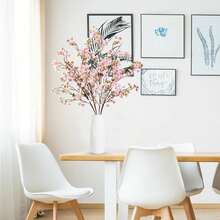 Artificial Cherry Blossom Flowers 4 Pcs Faux Cherry Blossom Stems Faux Silk Cherry Blossom Branches 41'' Fake Flowers Long Stems For Vase Arrangements Home Wedding Table Decor (Pink) KF - New Pink - 查看 3